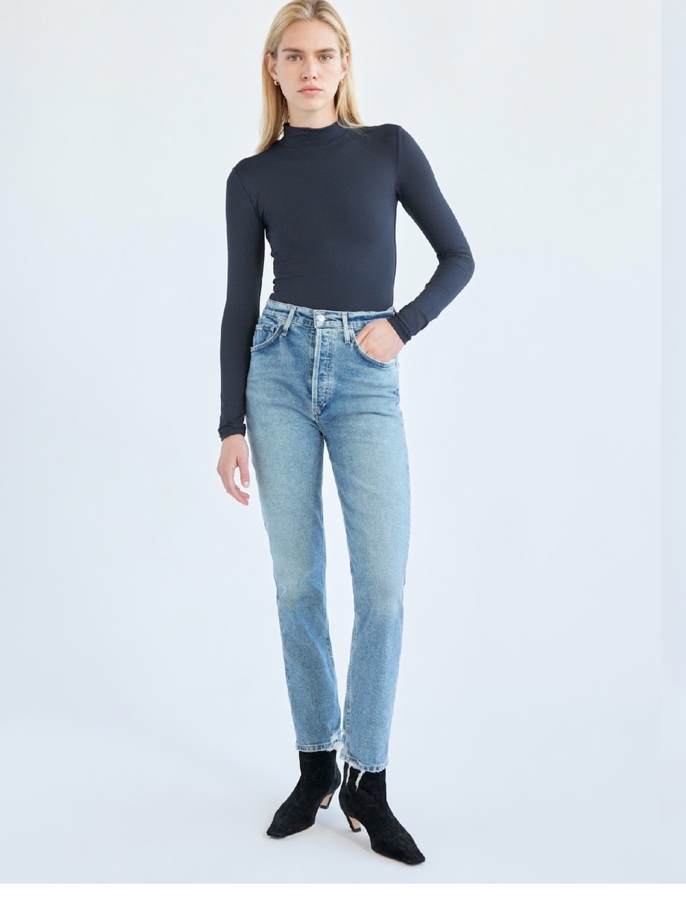 Citizens Of Humanity Light Blue High-Rise Straight Jeans - Women